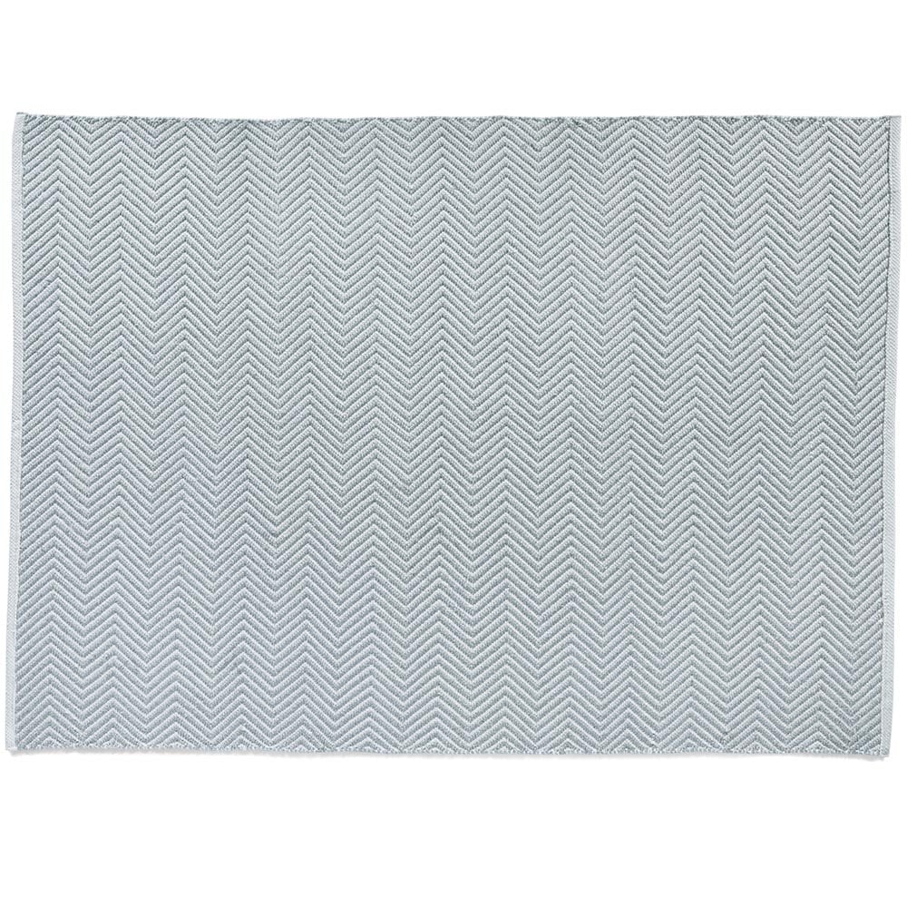 Hug Rug Sky Grey Woven Herringbone Rug 80 x 150cm Image 1
