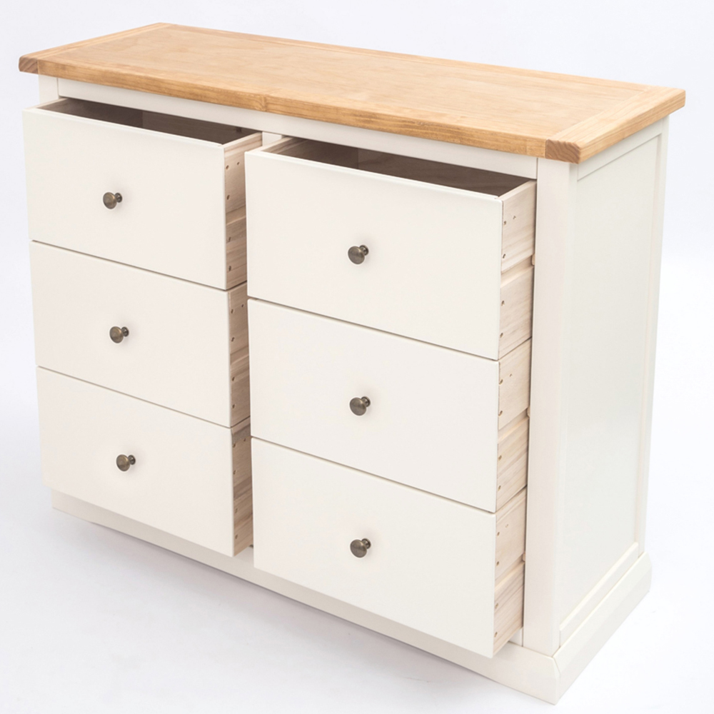 Cabinet Bits Castelli 6 Drawer White Brass Knob Chest of Drawers Image 4