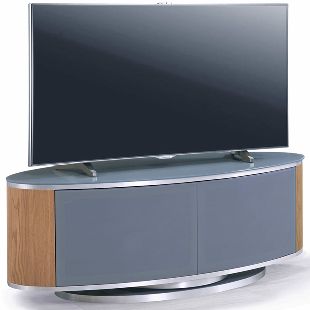 MDA Designs Luna 2 Door Grey and Oak TV Cabinet Image 3