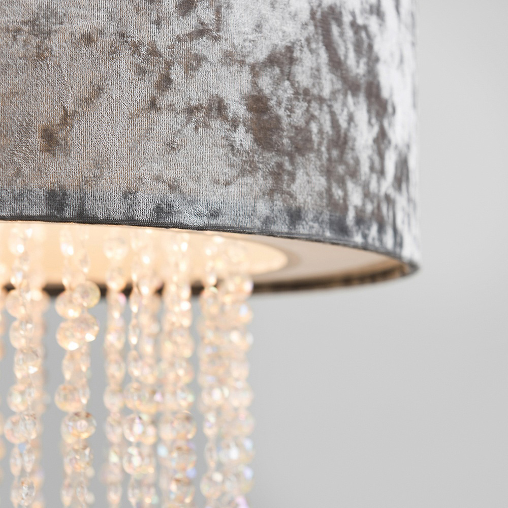 ValueLights Boland Silver Velvet Droplets Pendant Shade Image 5