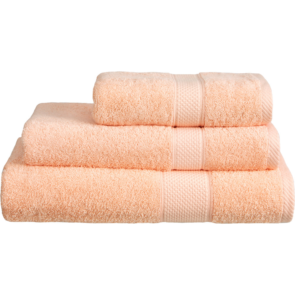 Imperial Ringspun Combed Cotton Peach Turkish Hand Towel 2 Pack Image 1