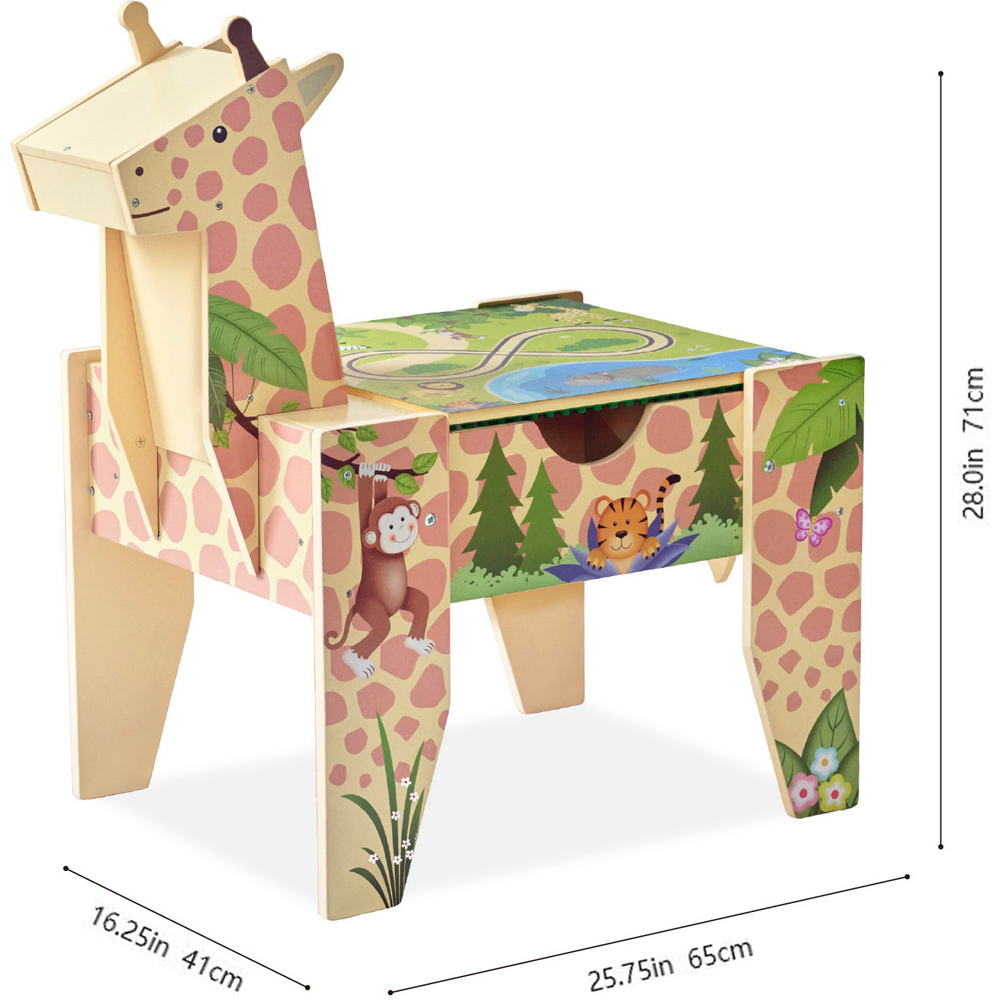 Teamson Kids Multicolour Jungle Giraffe 2-in-1 Activity Table Image 7