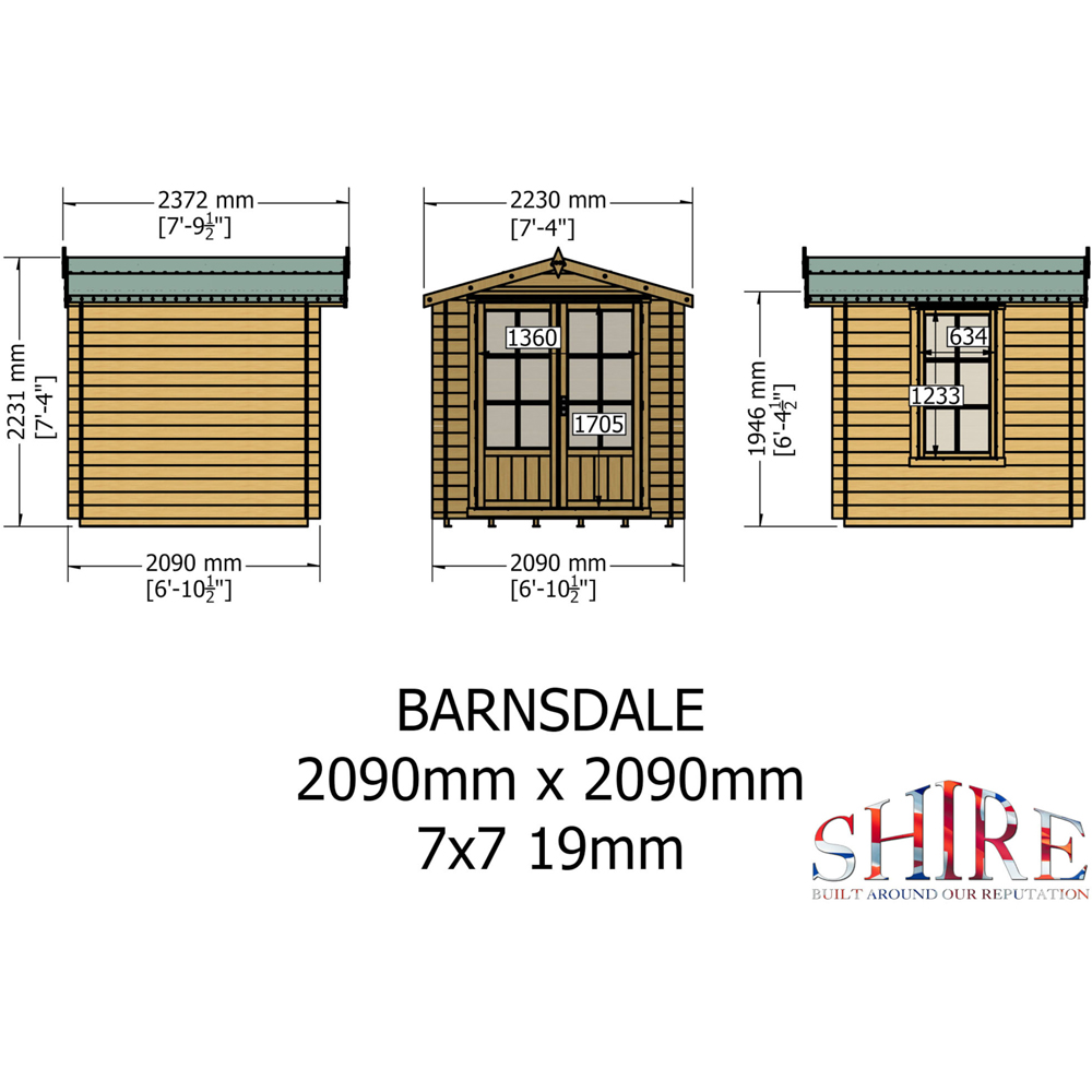 Shire Barnsdale 7 x 7ft Log Cabin Image 9