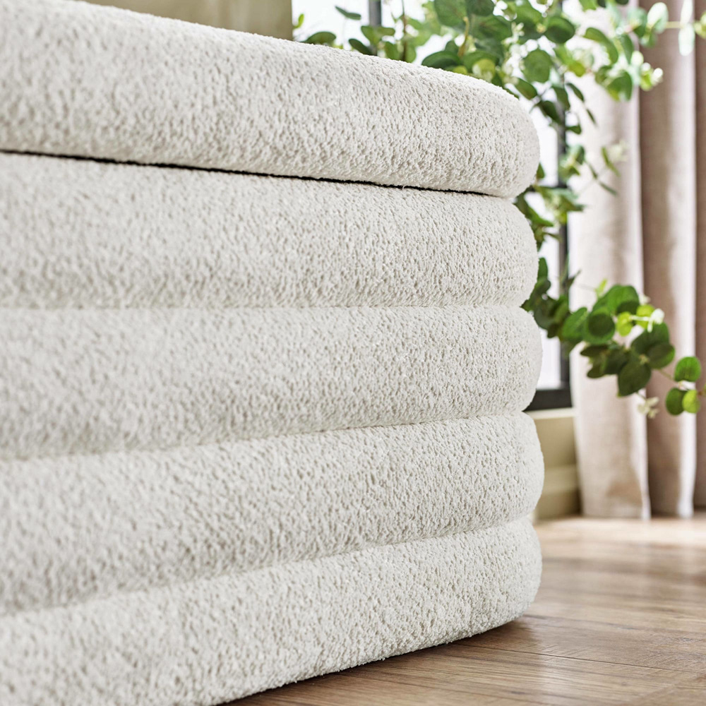 Julian Bowen Hailey Ivory Boucle Upholstered Ottoman Bench Image 7