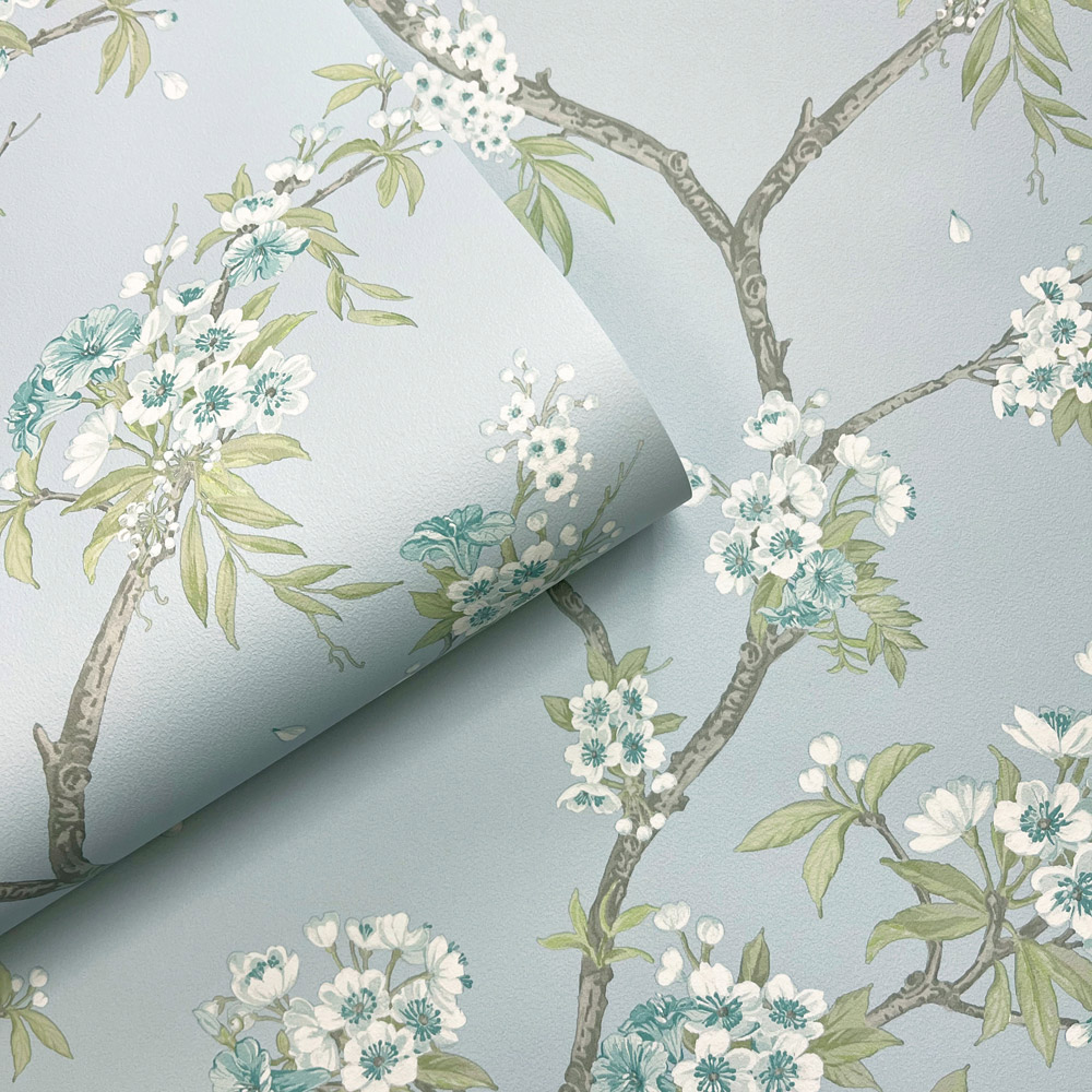 Holden Decor Cherry Blossom Blue Wallpaper Image 2