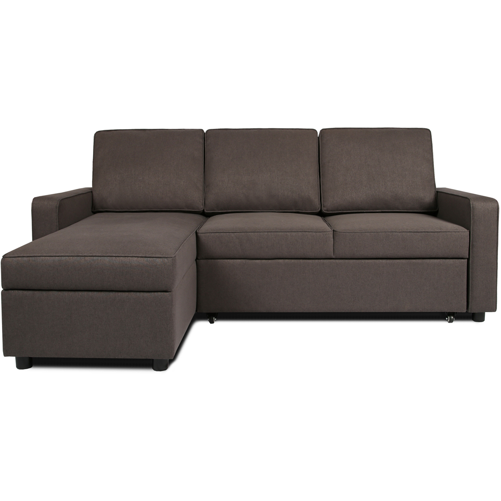 Selene 3 Seater Dark Grey Linen Corner Sofa Bed Image 2