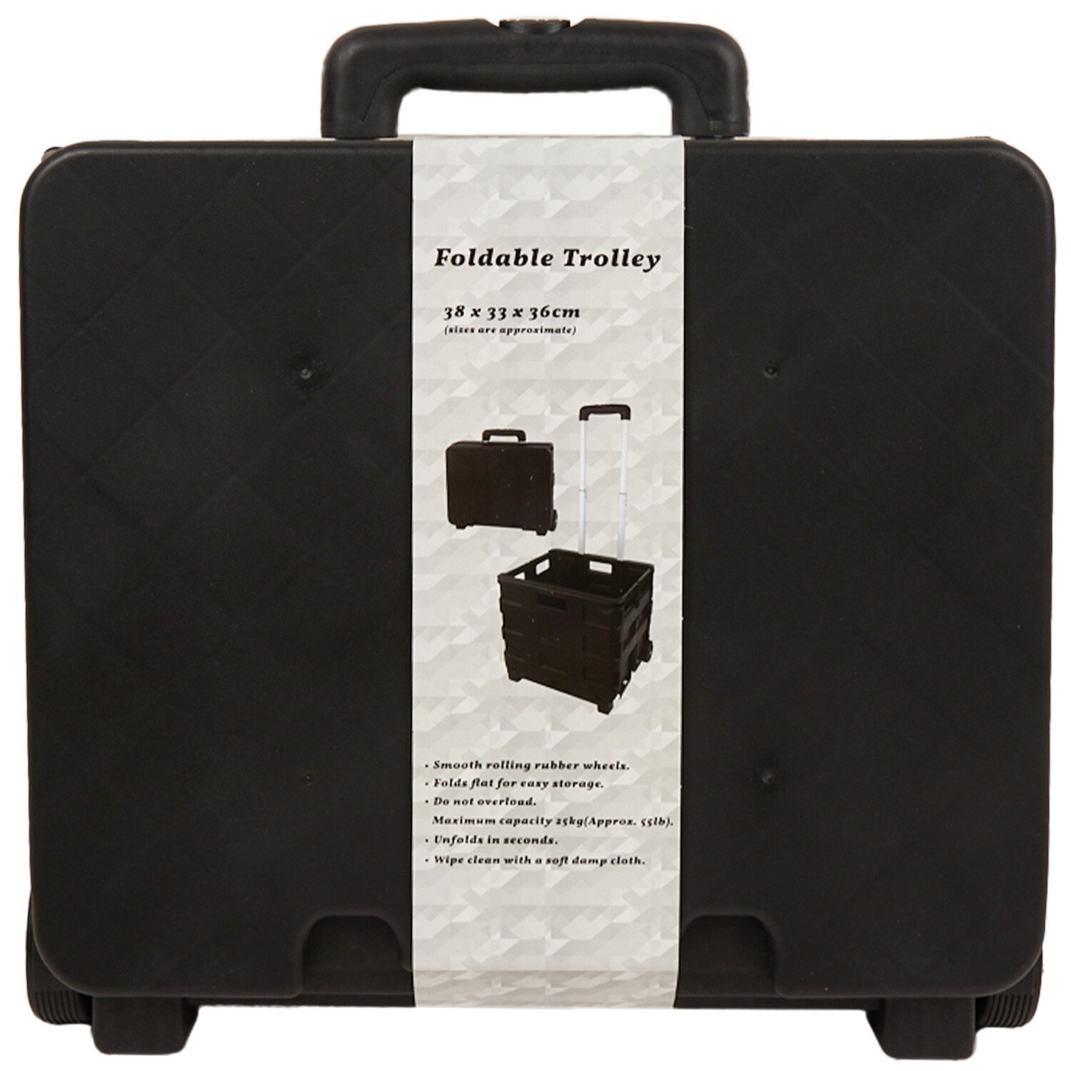 Black Lightweight Foldable Trolley Image 2