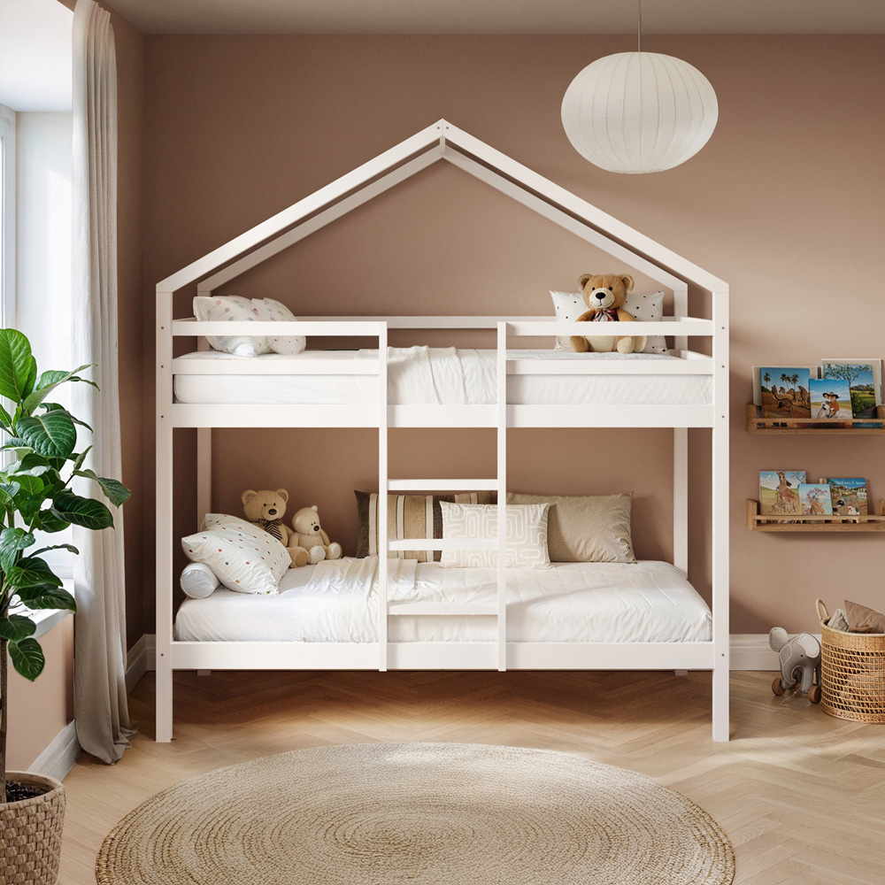 Flair White Wooden Nest House Bunk Bed Image 3