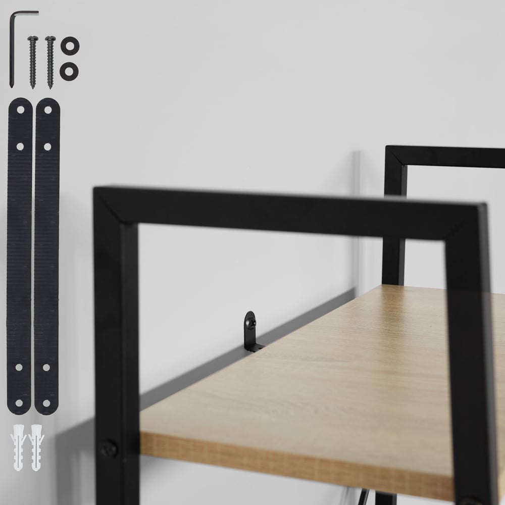 tectake Liverpool 4 Tier Light Wood Oak Sonoma Ladder Shelf Image 8