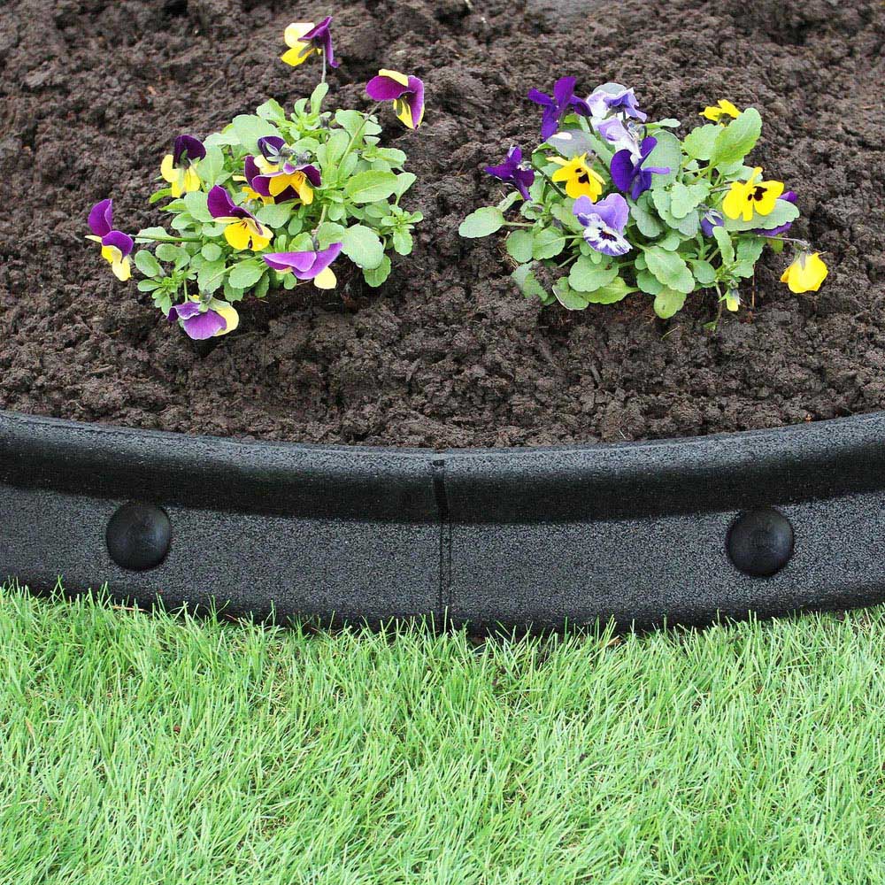 MonsterShop Black 4ft 8 Pack Flexible Lawn Edging Image 2
