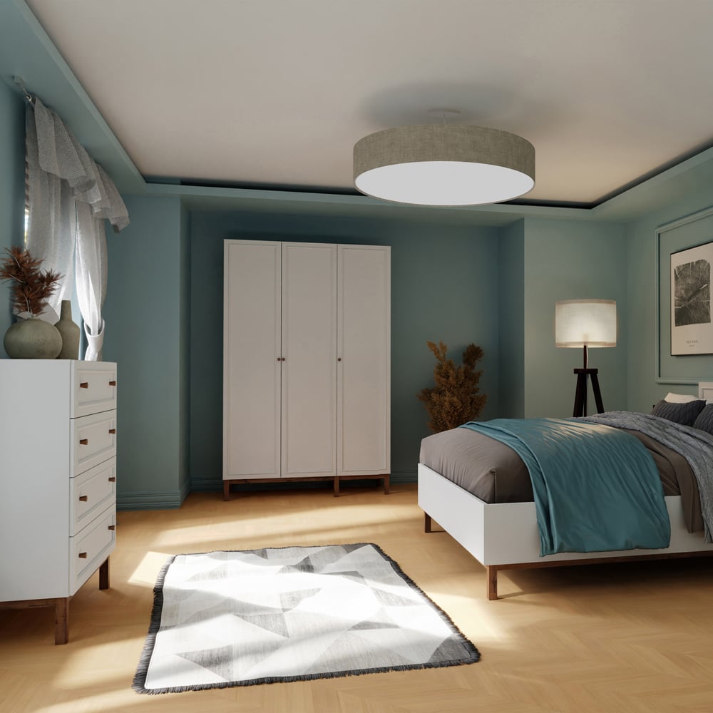 Florence Wensley 4 Drawer Light Grey and Oak Chest of Drawers Image 7