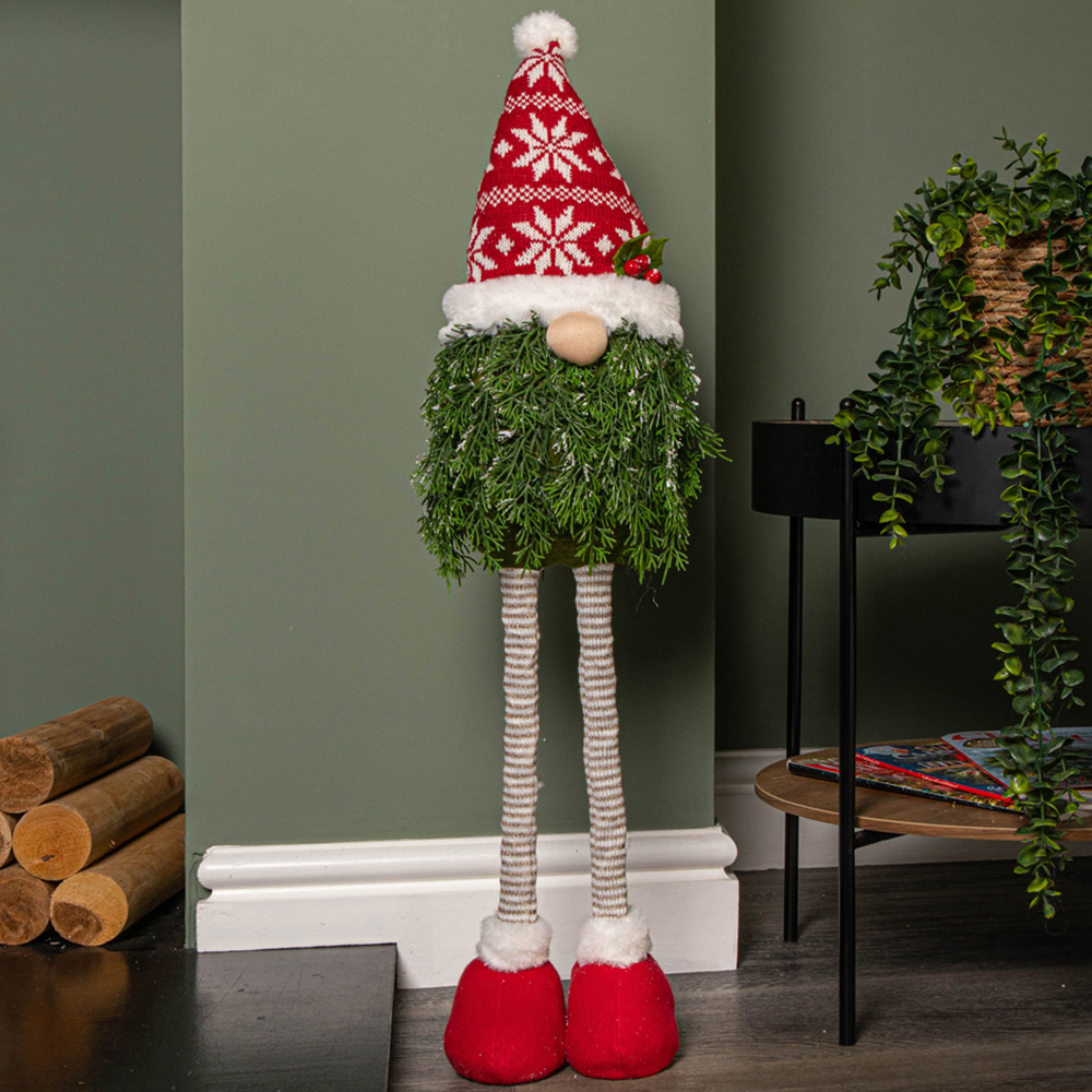 Samuel Alexander Red and White Christmas Tree Standing Gonk with Snowflake Hat 76cm Image 6