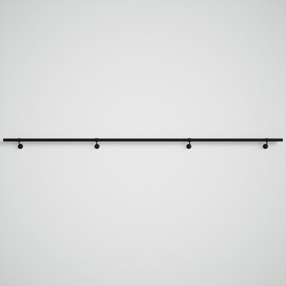 Forgeworks Matt Black Stair Hand Rail Kit 3.6m Image 2