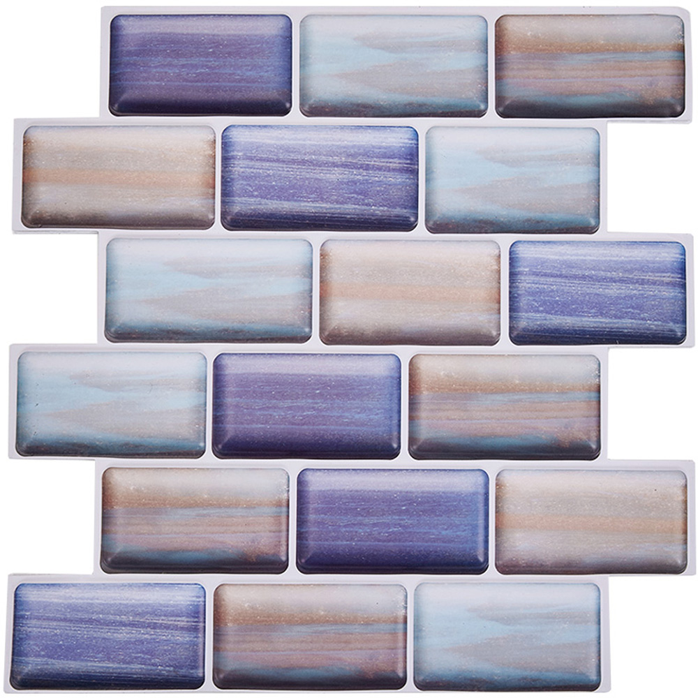 Living and Home Brick Effect Multicolour Self Adhesive Wall Sticker 10 Pack Image 3