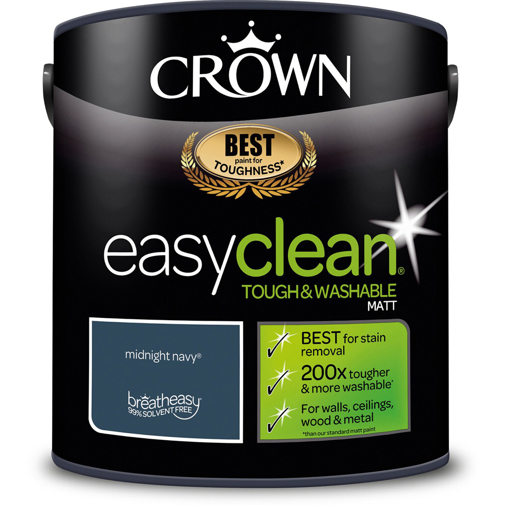 Crown Silk Emulsion Paint - Midnight Navy Image 2