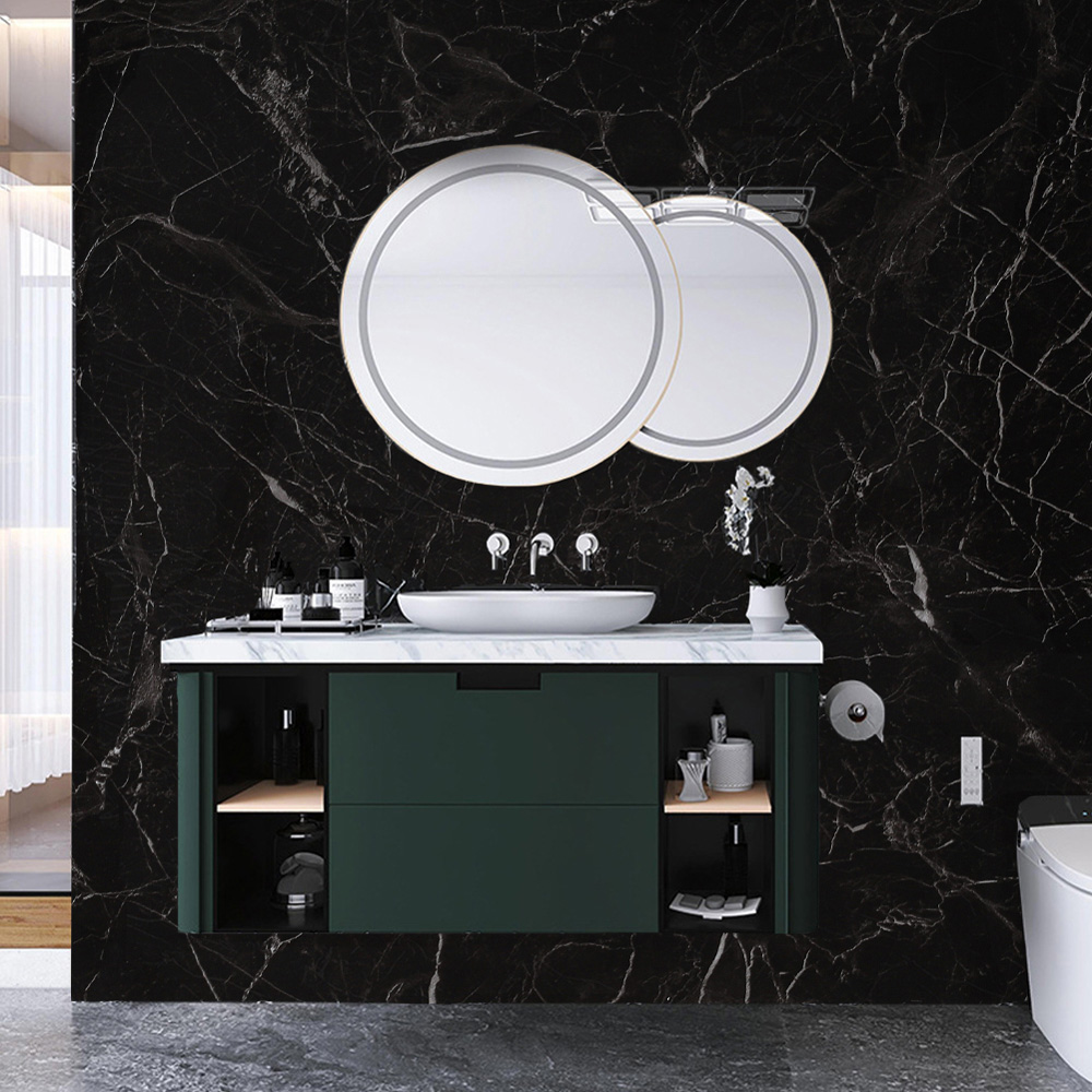 Living and Home Realistic Marble Black Wallpaper Image 6