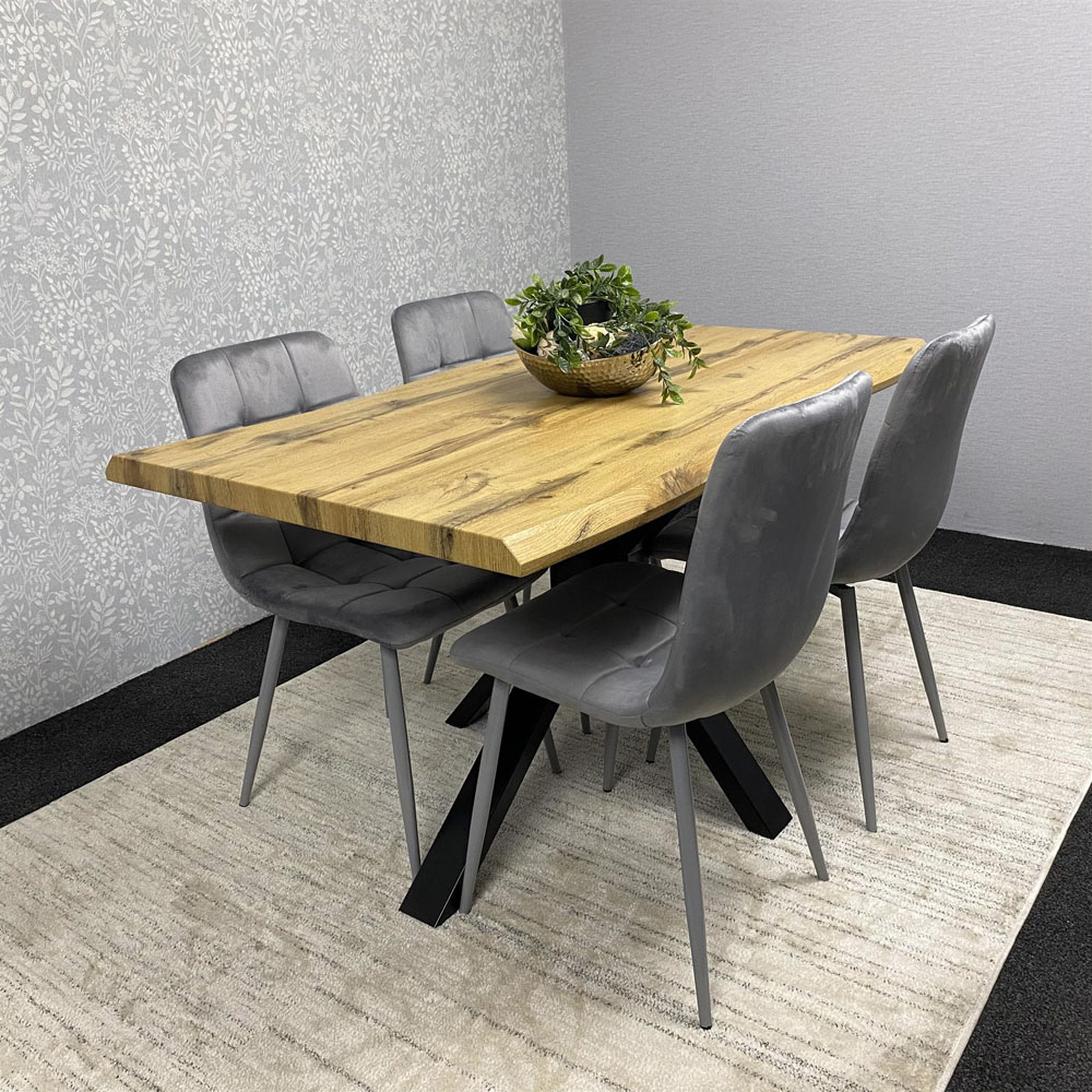 Kosy Koala 4 Seater Dining Table Set Brown and Grey Image 5