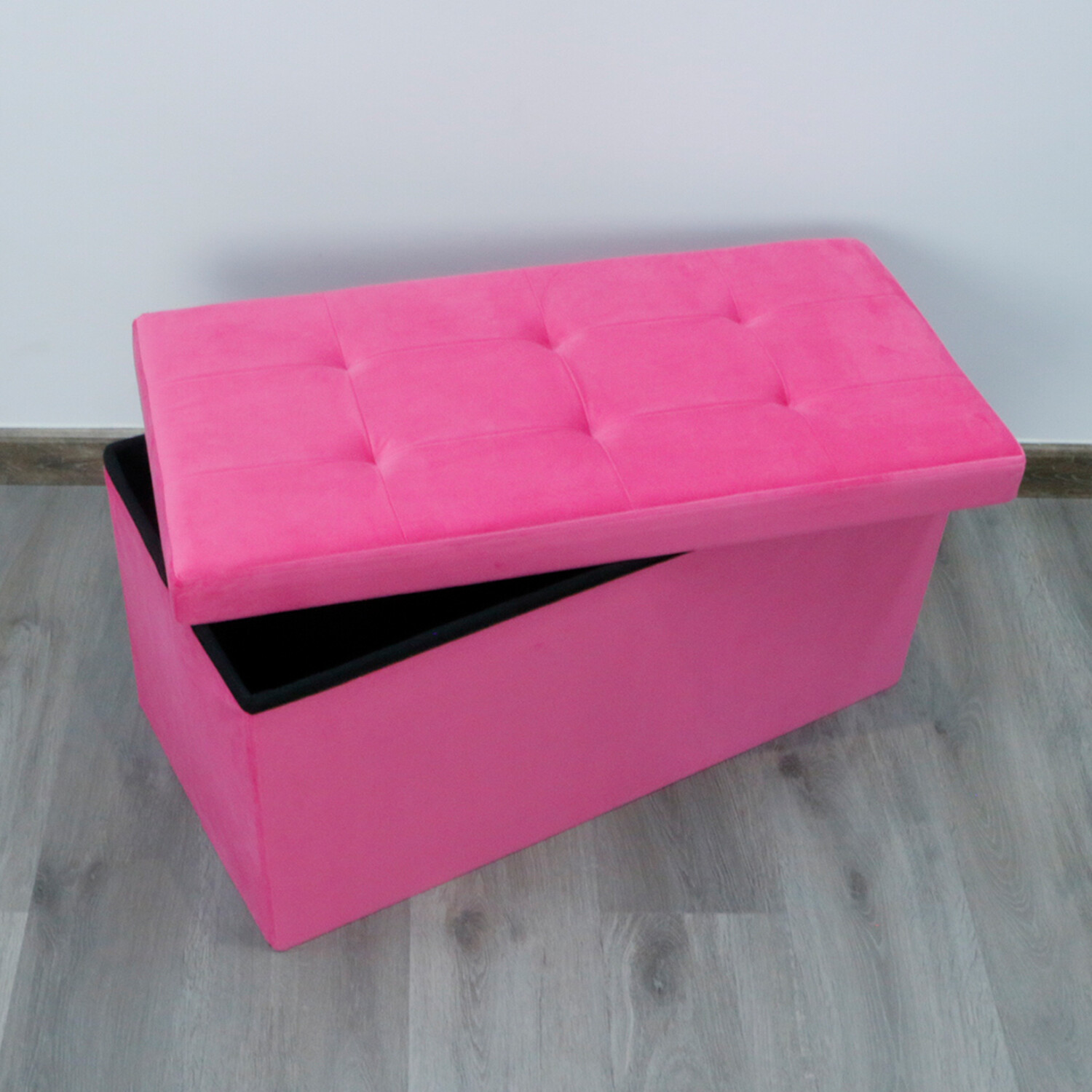 Seville Pink Brushed Velvet Storage Box Image 7