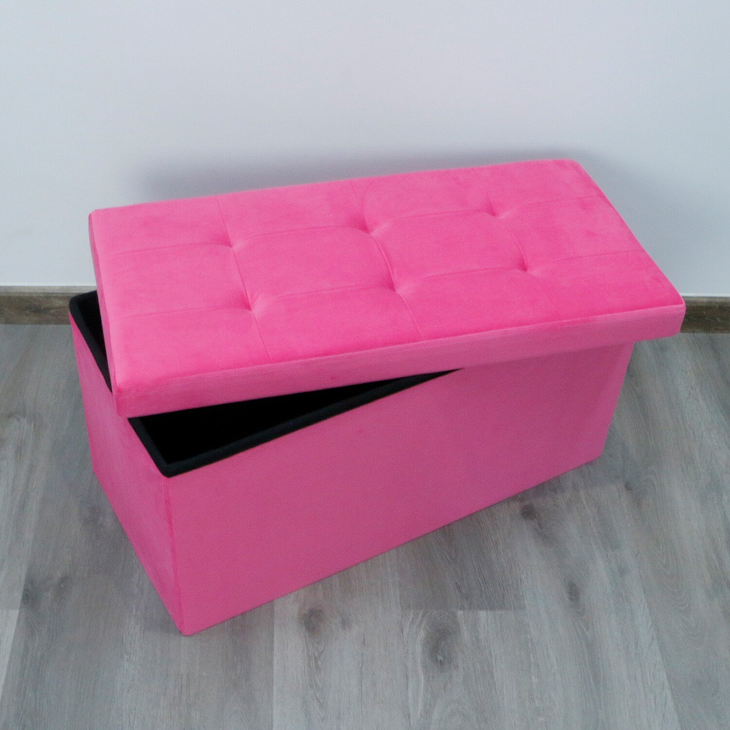 Seville Pink Brushed Velvet Storage Box Image 8