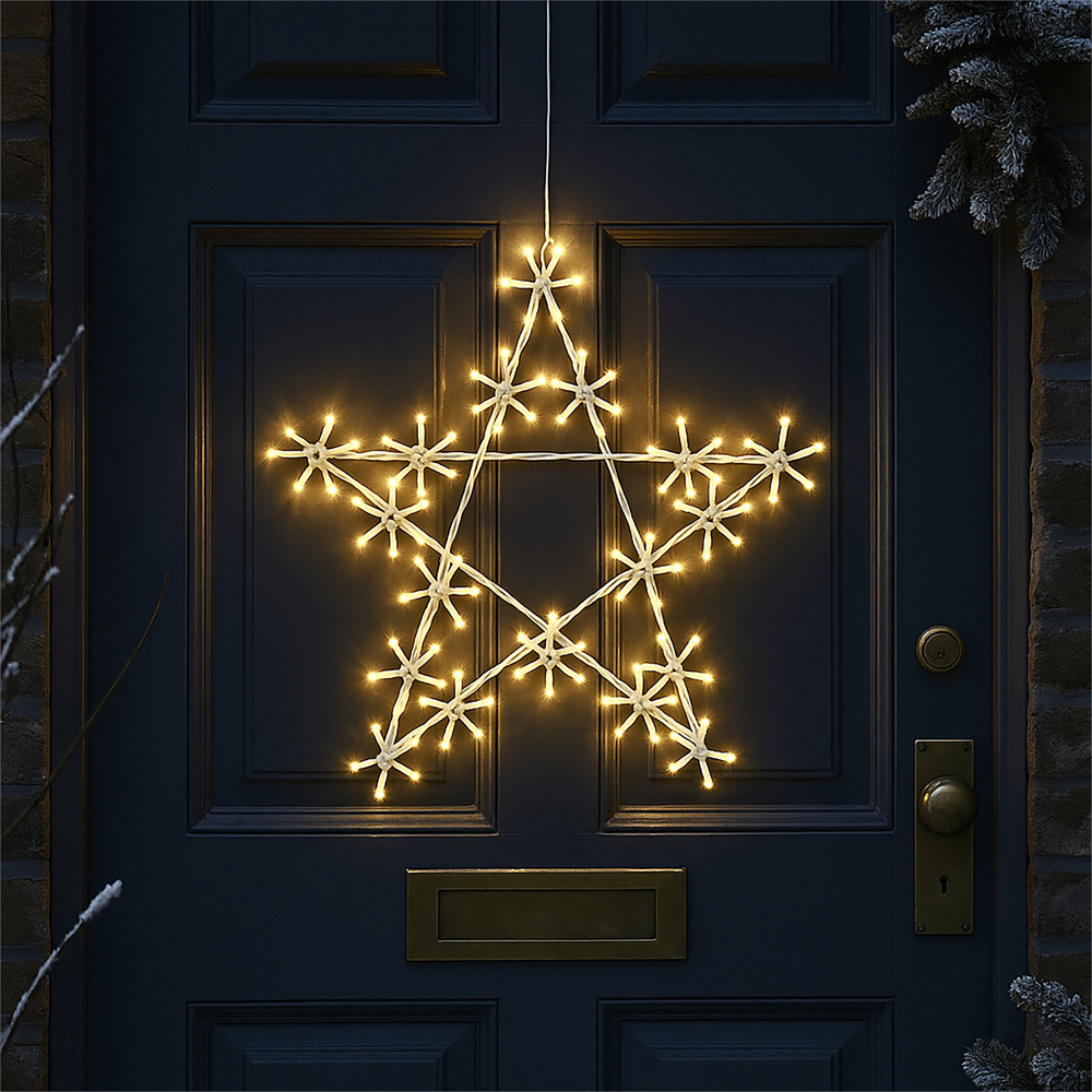 Xmas Haus 120 Warm White LED Metal Star Light 50 x 49cm Image 2
