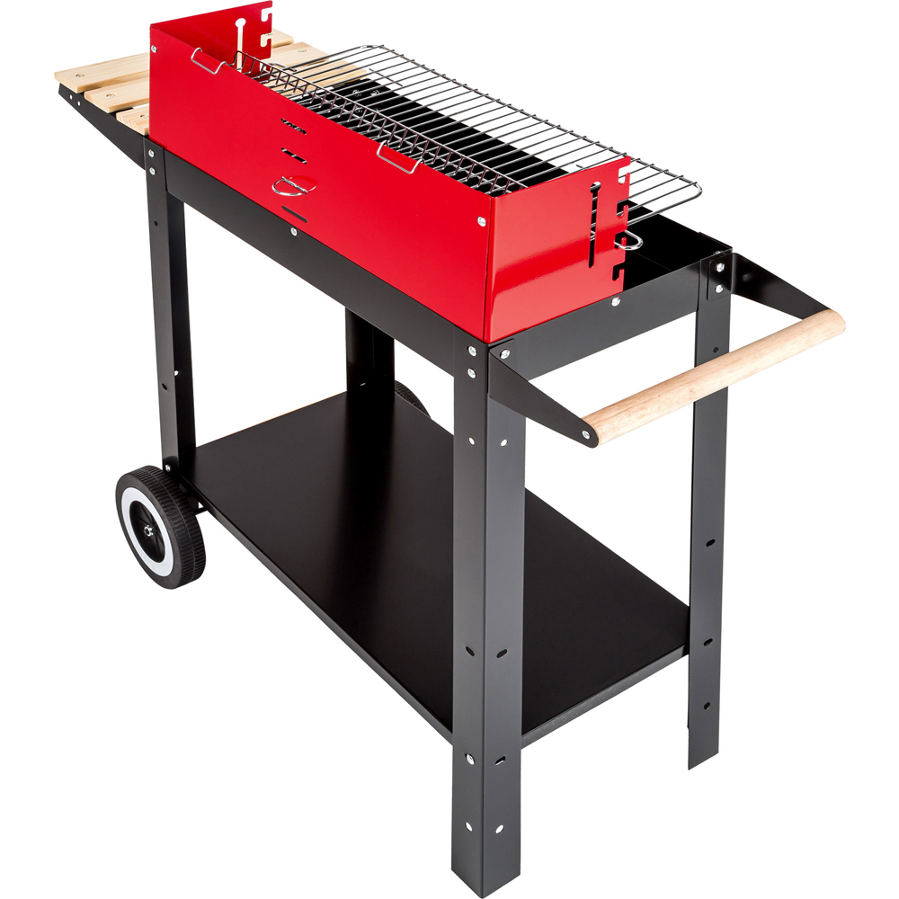 tectake Black and Red BBQ Cart with Wheels Image 3