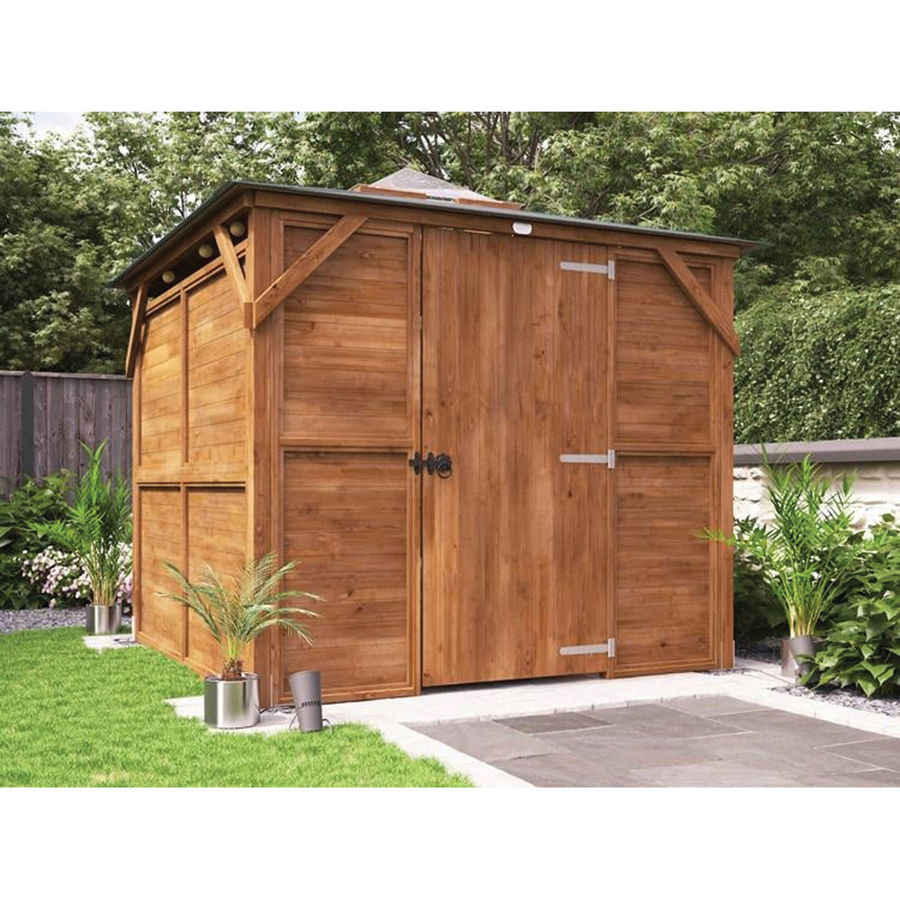 Dunster House Utopia 3 x 3m Brown Wooden Diamond Corner Pergola Image 3