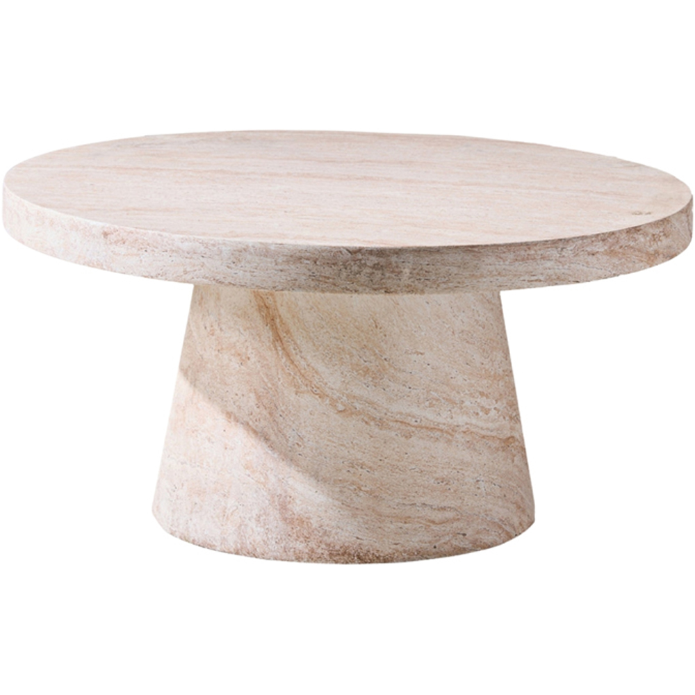 Desser Pisa Travertine Effect Pedestal Coffee Table Image 2