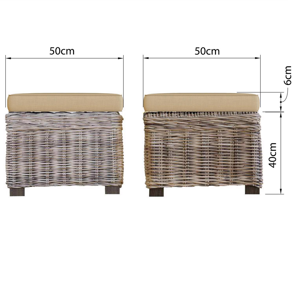 FWStyle Maya Grey Wash and Brown Handmade Lift Up Storage Stool Image 6