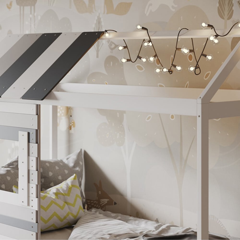 Flair Woodland Single White and Grey House Bed with Trundle Image 5