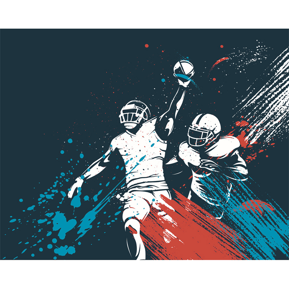 Origin Murals American Footballers Paint Splash Green Wall Mural Image 2