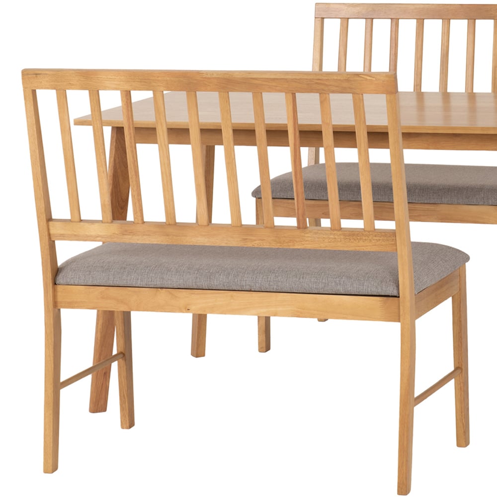 Seconique Austin Oak Effect 4 Seater Dining Table with Benches Grey Image 3