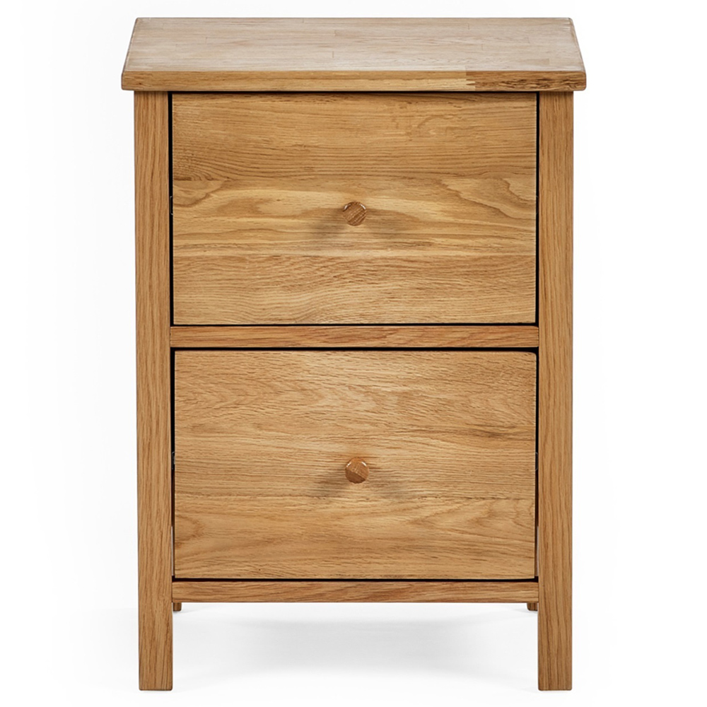 Julian Bowen Coxmoor 2 Drawer Oak Bedside Table Image 3