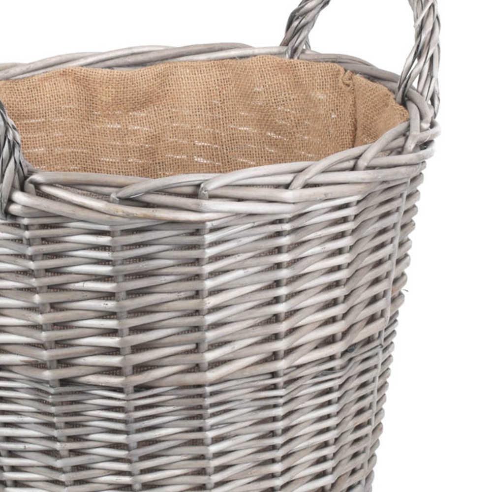 Red Hamper Large Antique Wash Finish Log Basket Image 2