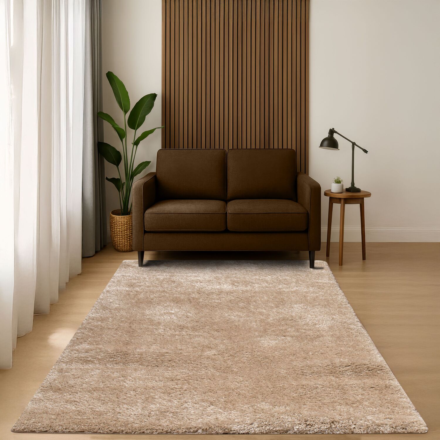 Soft Sumptuous Rug Taupe 170cm Image 2