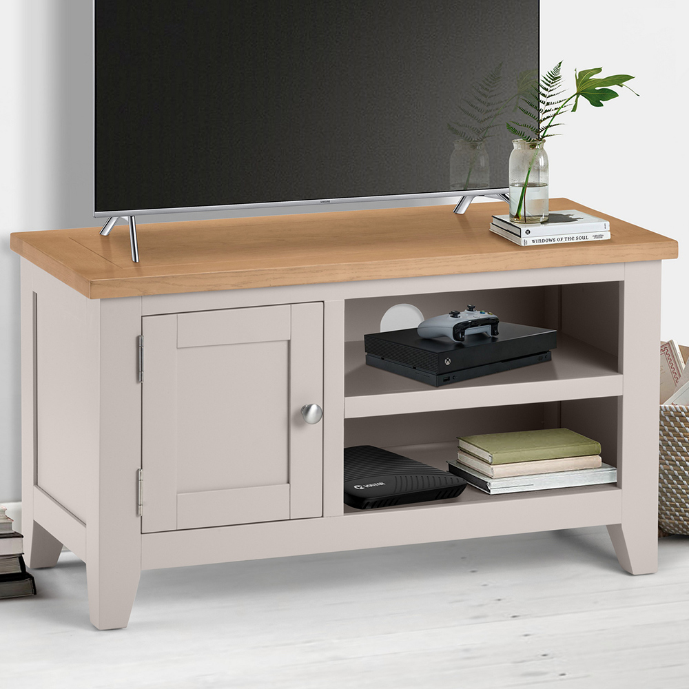 Julian Bowen Richmond Grey and Pale Oak TV Unit Image 1