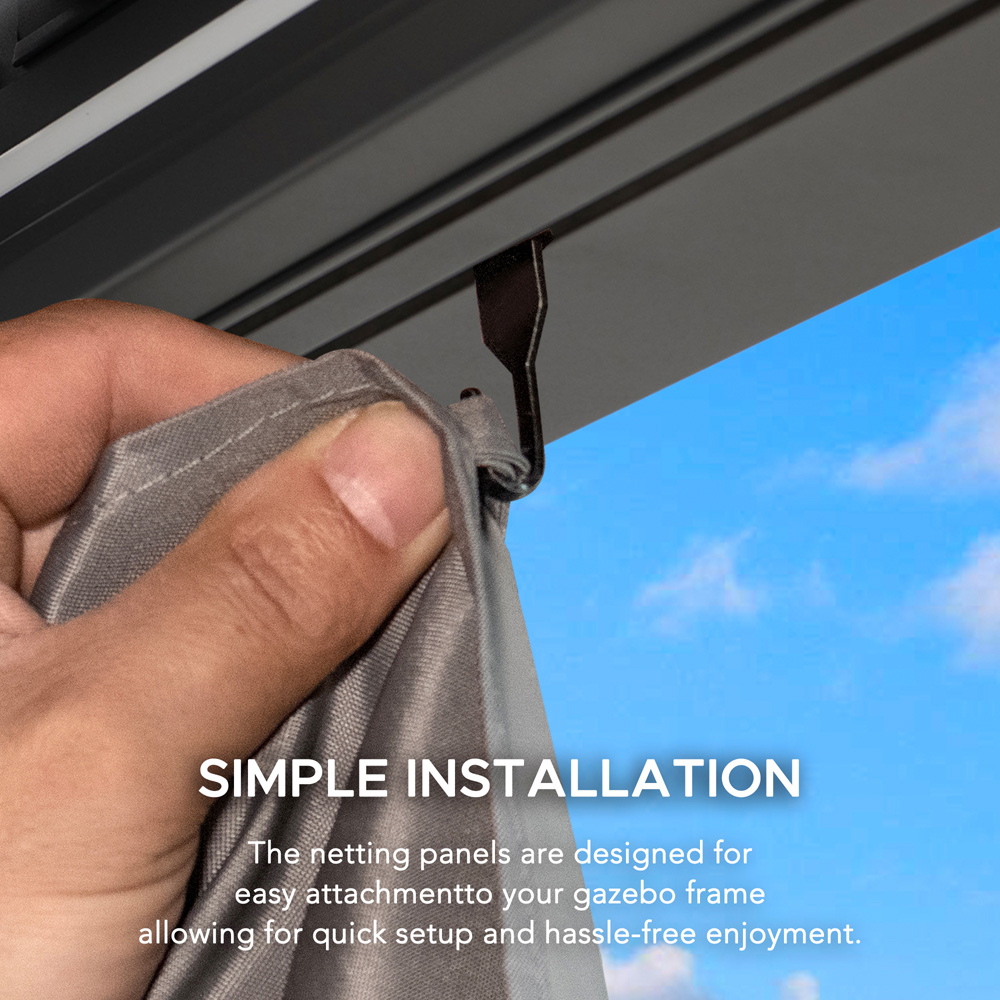 Sunjoy 3 x 3m Accessory Netting Louvered Pergola (Gazebo Not Include) Image 3