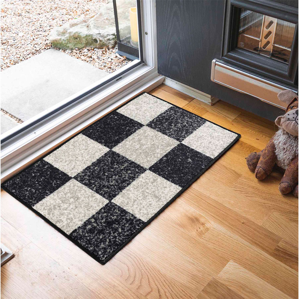 Desire Rugs Havana Black Square Anti Slip Door Mat 90 x 57cm Image 2