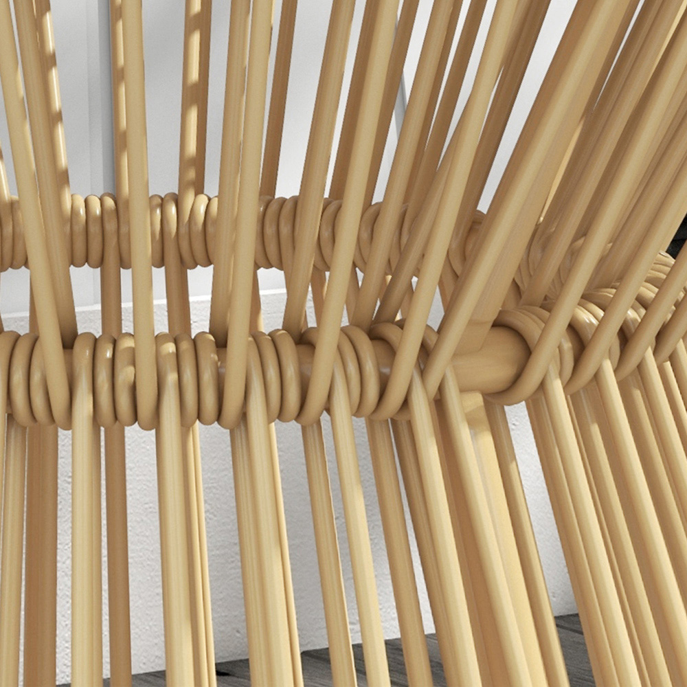 Outsunny Natural Rattan Hollow Drum Design Round End Table Image 4