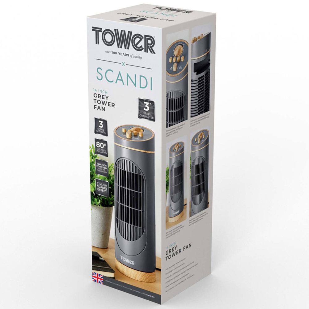 Tower Scandi 14 inch Tower Fan with Timer Image 2