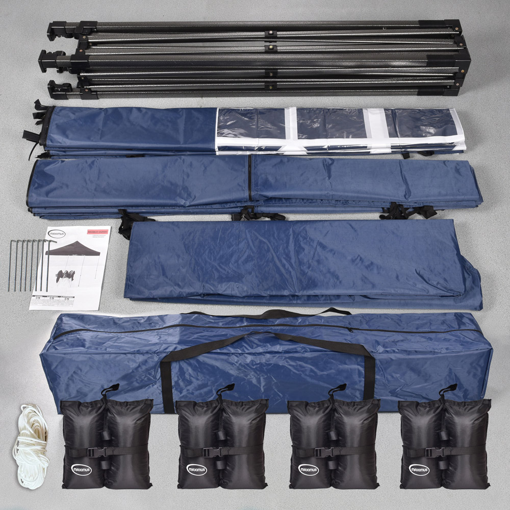 Maximus Blue Pop Up Outdoor Gazebo with Removable Sides 3 x 3m Image 4