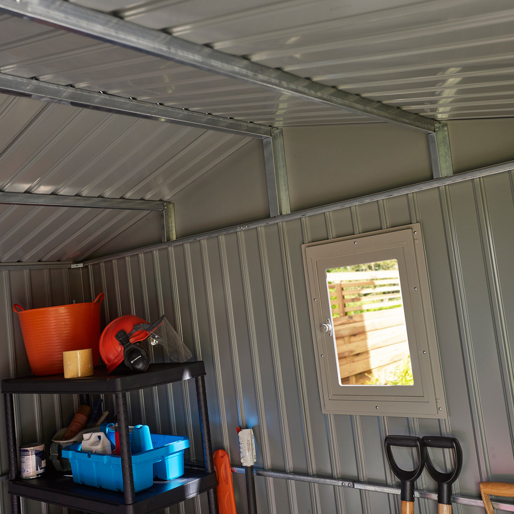 Rowlinson 10 x 10ft Grey Brentvale Premium Apex Metal Garden Shed Image 6