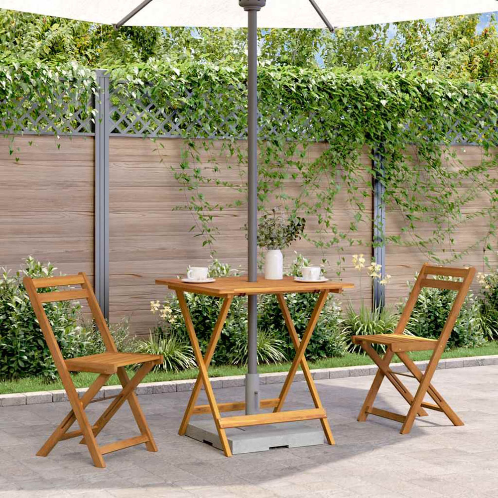Walplus Natural Solid Acacia Wood Garden Table Image 7
