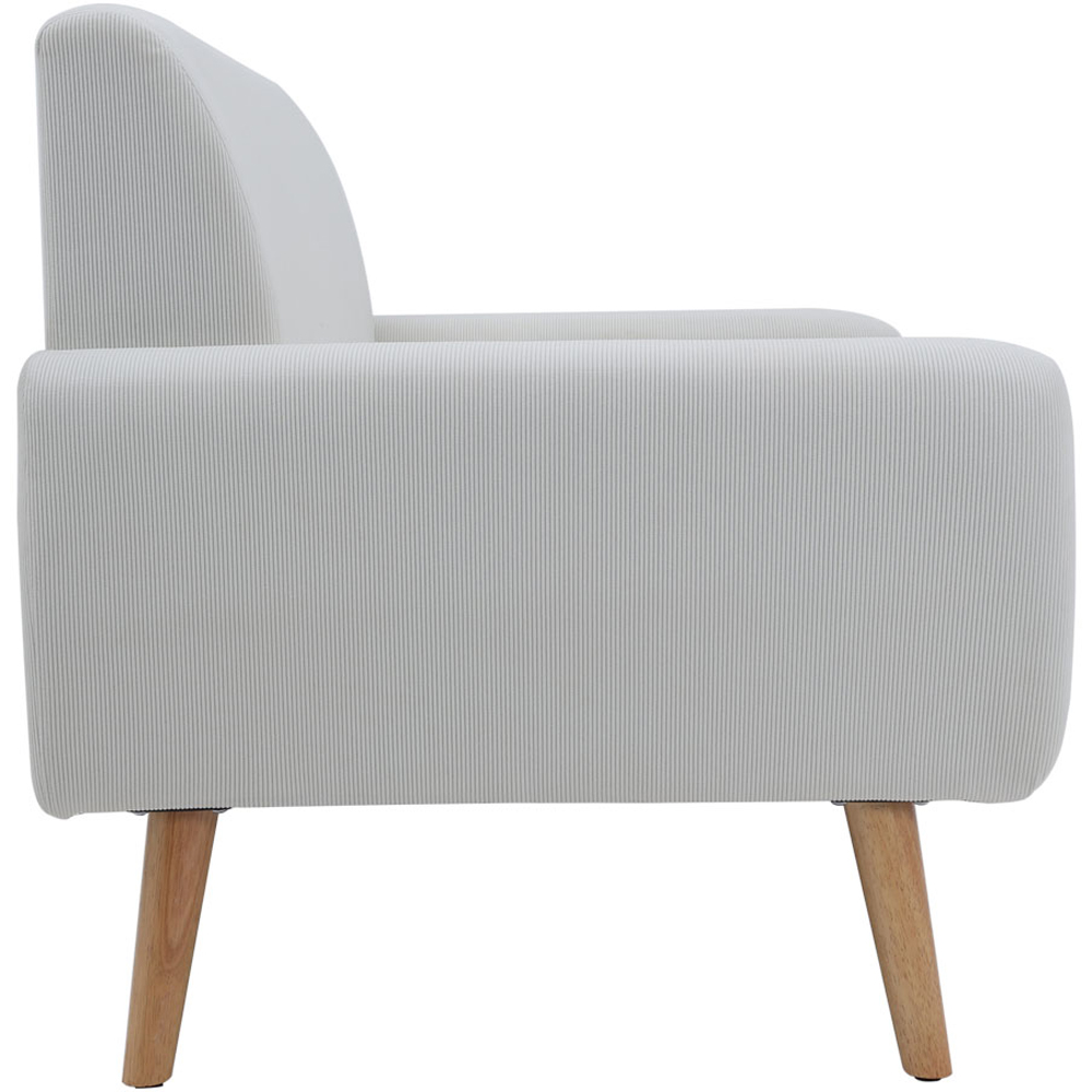 Living and Home 2 Seater White Corduroy Loveseat Sofa Image 4
