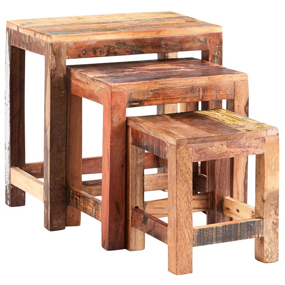 Brooklyn Camea Wooden Nest of Tables Set of 3 Image 2