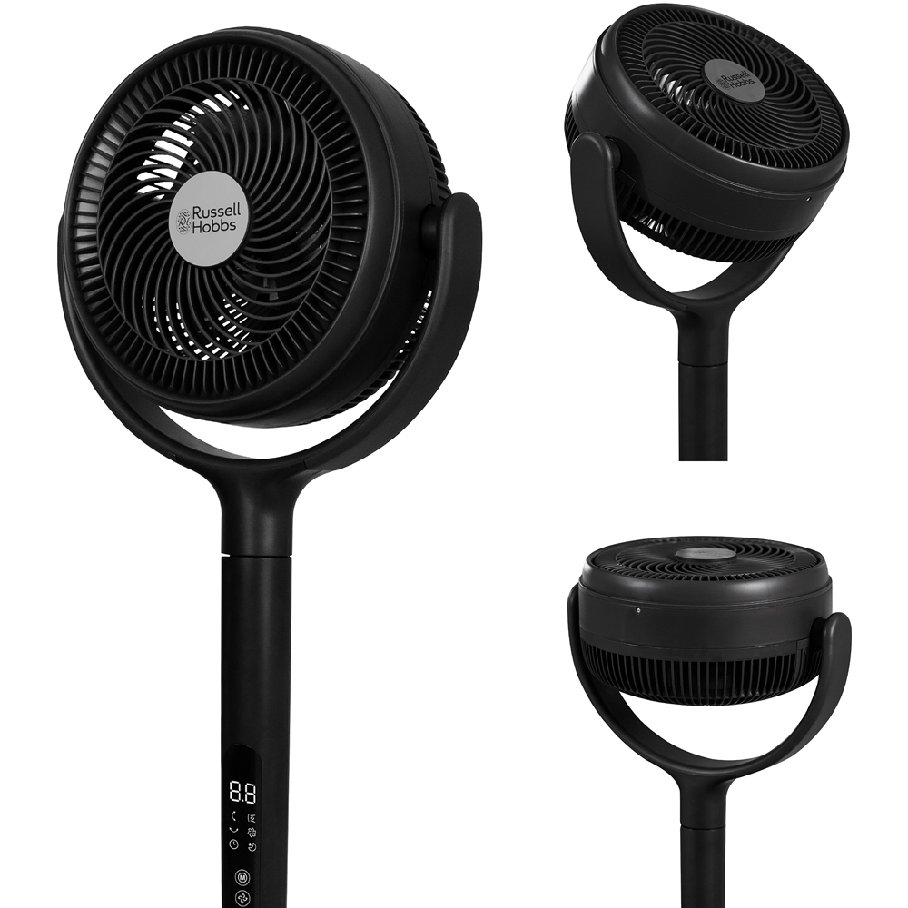Russell Hobbs Grey Height Adjustable Oscillating Pedestal Circulator Fan with Remote 8 inch Image 2