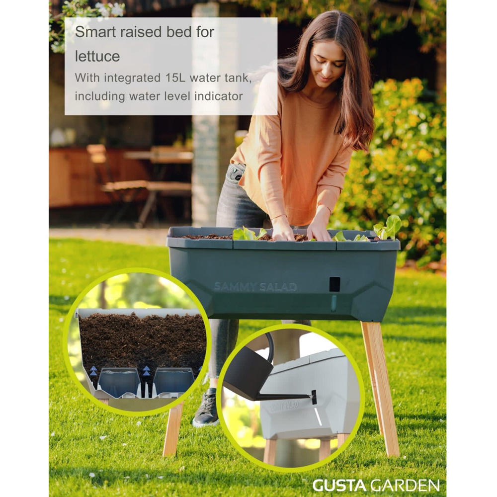 Gusta Garden Sammy Salad Anthracite Raised Bed with Water Tank Image 2