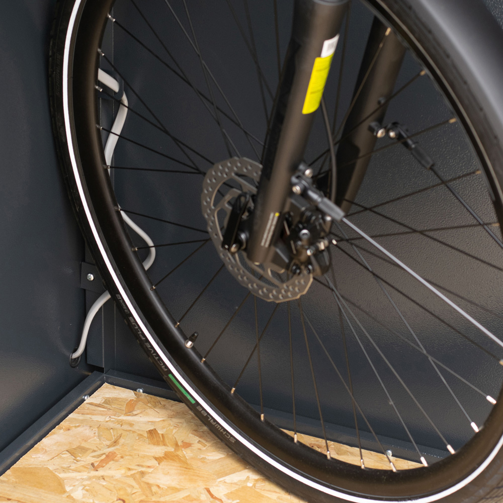 Asgard Maxess E Pro 8 x 4ft Double Door Grey Bike Storage Shed Image 5