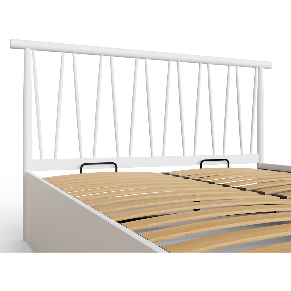GFW Fusum Double White Spindle Wooden Ottoman Bed Image 5