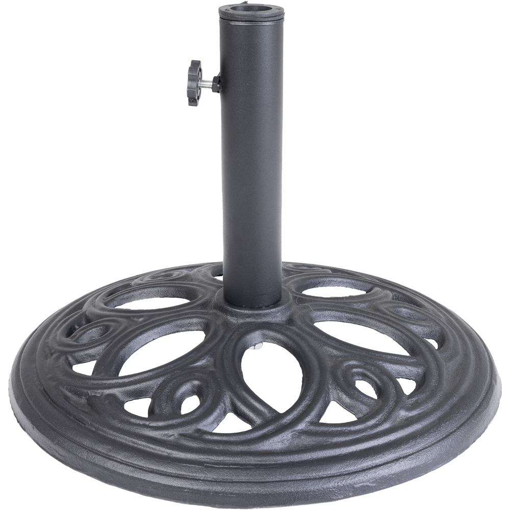Charles Bentley Black Cast Iron Round Umbrella Base 12kg Image 3