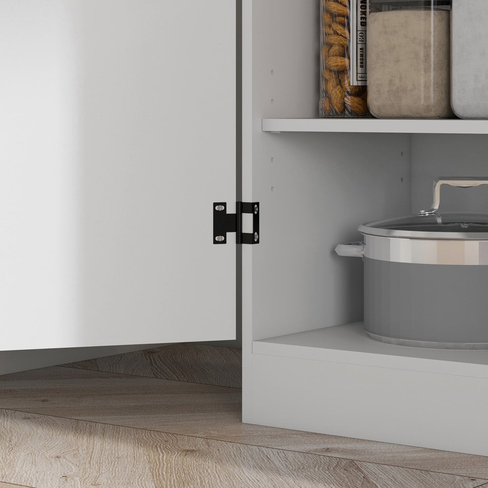 Portland 4 Door White Tall Kitchen Cabinet Image 3